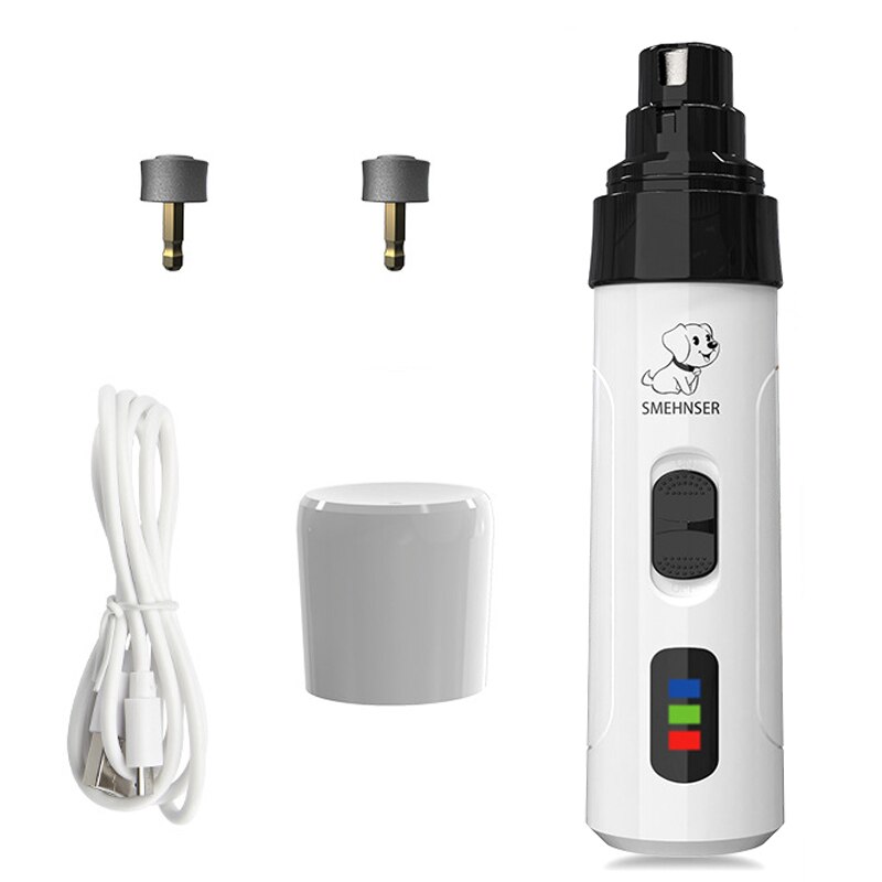 Painless Cat Dog Nail Clippers Paws Nail Claws Cutter Electric Pet Nail Grinder Grooming Trimmer Accessories USB Rechargeable: C and 2 heads