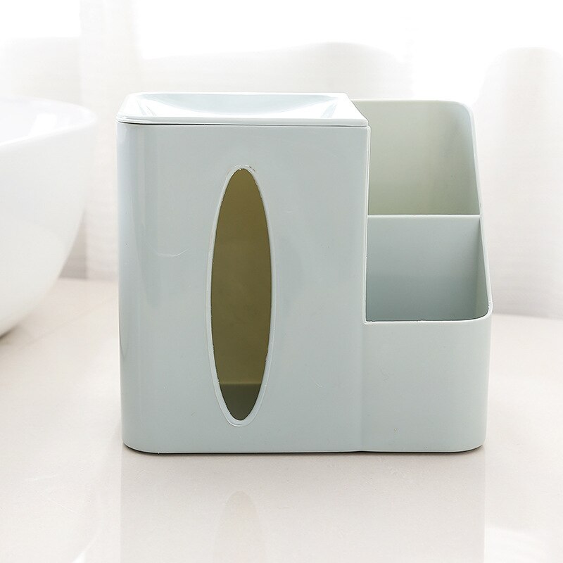 Multifonctionnel télécommande boîte de rangement boîte à mouchoirs bureau en plastique boîte à mouchoirs salon chambre distributeur de mouchoirs boîte: BLUE