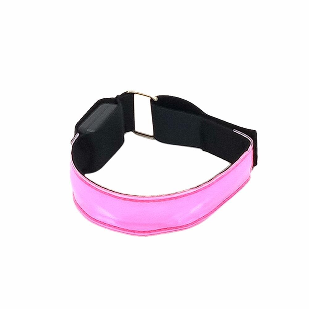 Brazalete LED Slap luces brillo banda correa para correr ciclismo Jogging paquete de 4 brazalete luminoso banda deportiva para Fitness al aire libre: Rosa