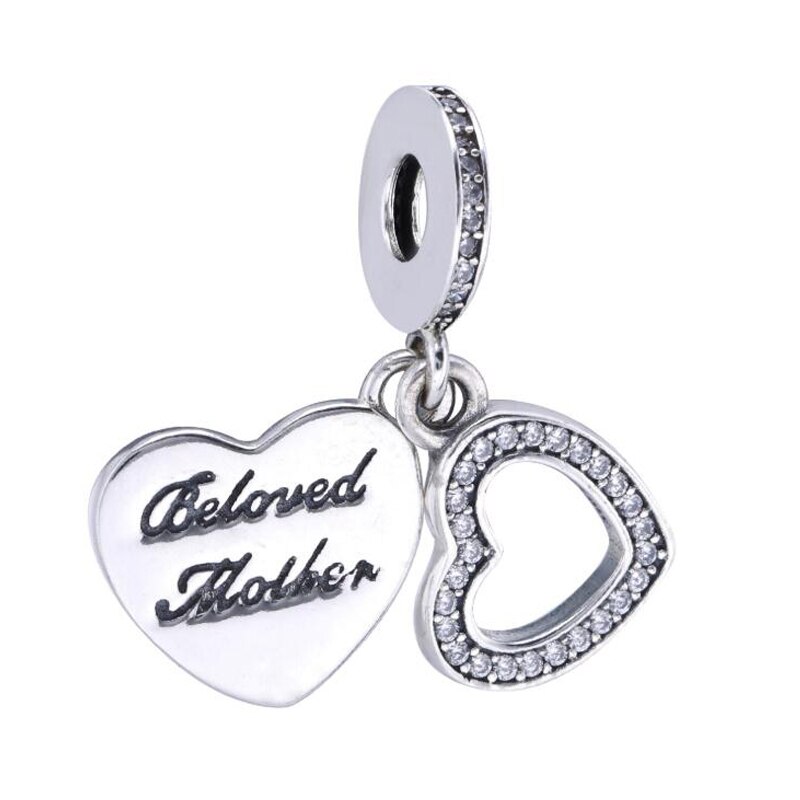 100% 925 Sterling Silver Classic Animal Love Cake Charm Beaded Ladies Charm DIY Jewelry: 2175