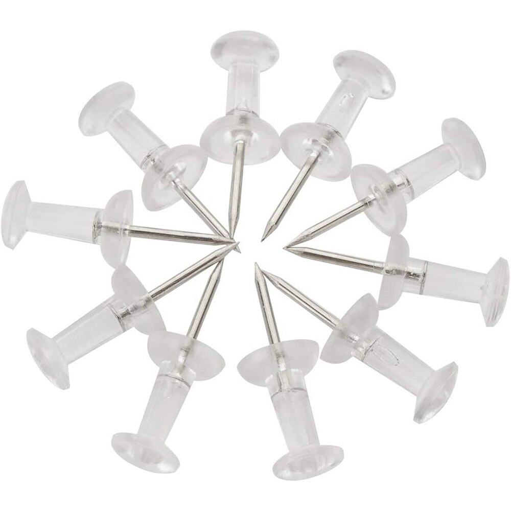 50pcs/set Transparent Plastic Tacks Push Pins Wooden Board Photo Map Thumb Tacks Office Binding Supplies School Stationery