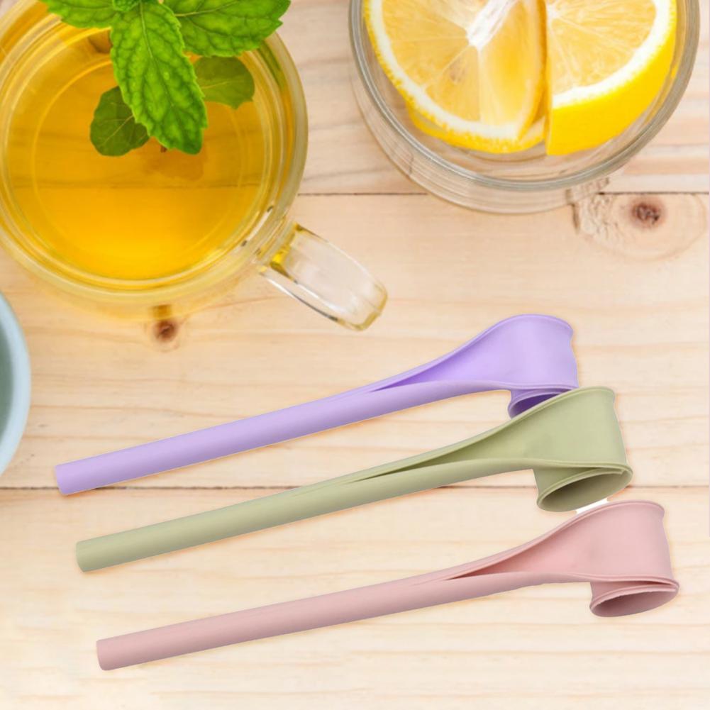 Universal Dining Straw Long Lifespan Solid Color Turn On with One Click Tableware Straw Home Straw Straw