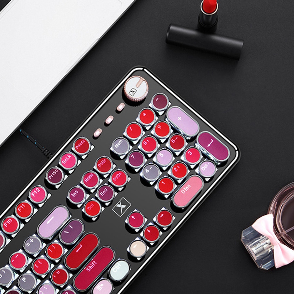 Vococal Vintage 104 Keys Gaming Mechanical Keyboard Mouse Set USB Wired 30 Light Effects Keypad Mice Combo for PC Laptop Desktop