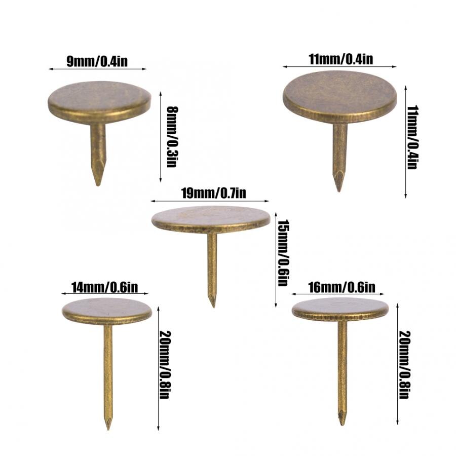 100 Stuks Bekleding Nail Platte Kop Cyaan Brons Iron Decoratieve Pin Sofa Meubels Bekleding Nail Tekening Pin Accessoires