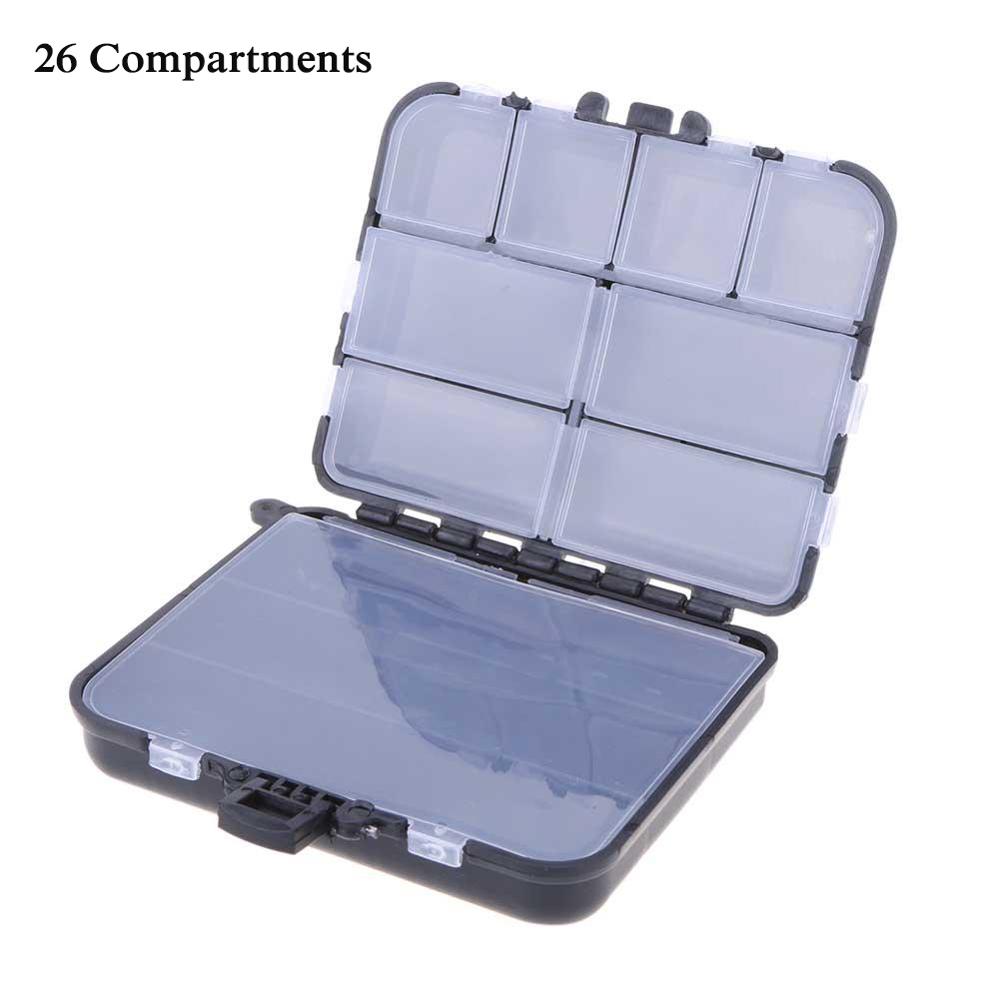 Double Sided Fishing Tackle Box 8/10/12/16 /26 Grids Bait Lure Hook Compartment Storage Case Waterproof Fishing Accessories: 26 Grids