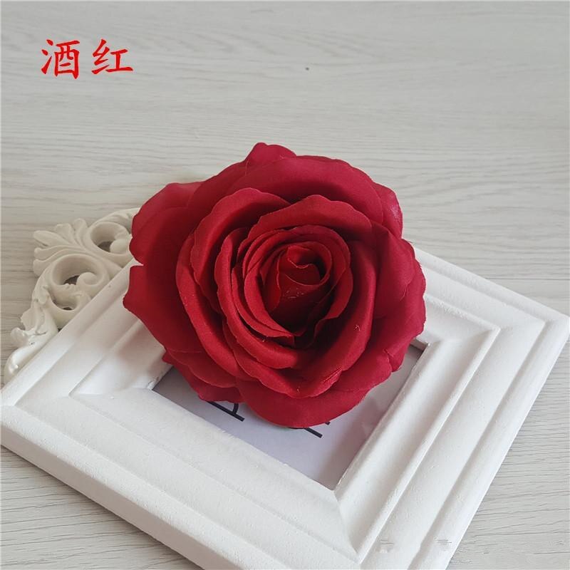 20 stk 9cm kunstige rosen blomsterhoveder silke dekorative blomsterfest dekoration bryllup væg blomsterbuket hvid kunstig rose