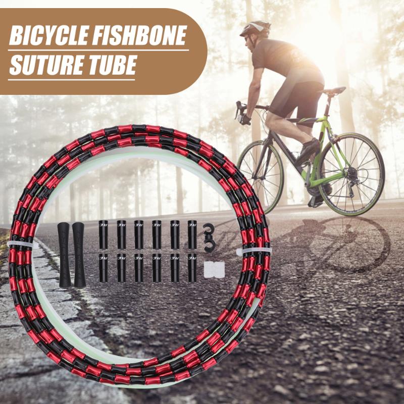 Bicycle Fishbone Line Aluminum Alloy MTB Bamboo Shaped Pipe Cable Tube Bike DIY Modification Parts Accessories