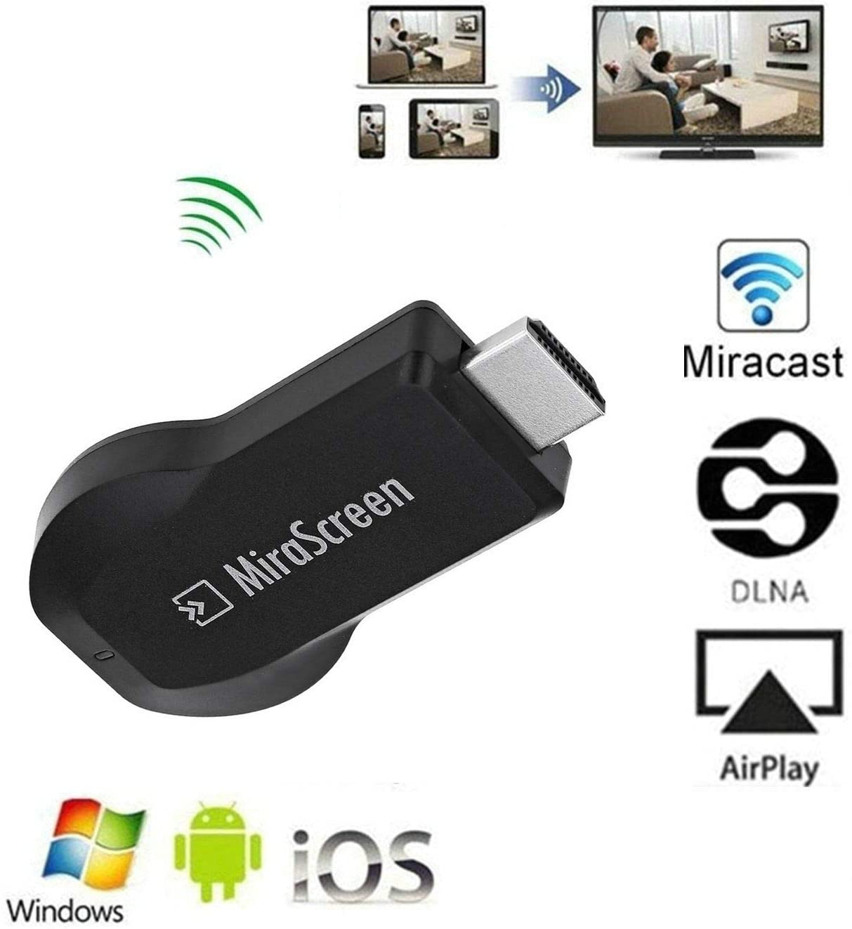MiraScreen WIFI HD Display TV Dongle Miracast DLNA Airplay HDMI 1080P Receiver
