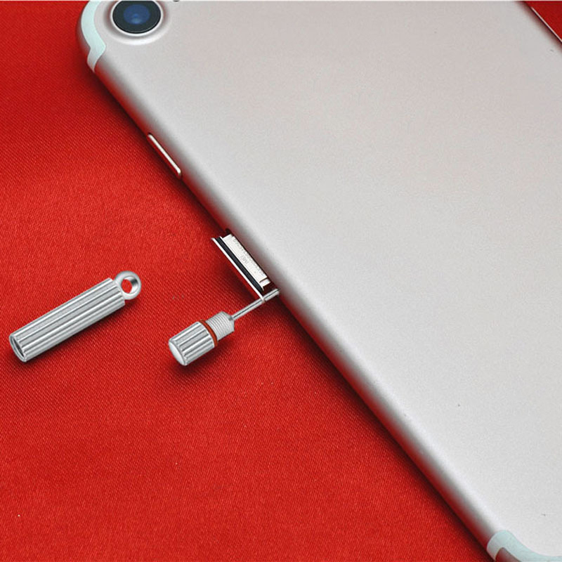 roestvrij Sim-kaart lade Pin Eject Removal Tool Naaldopener met sleutelhanger Anti-verlies mobiele telefoonaccessoires