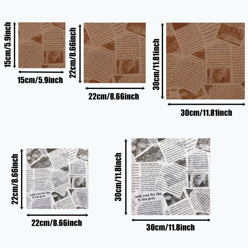 50/100Stck öl beständiges Wachspapier zum Backen von Lebensmitteln Grill Burger Pommes Brot zurück papier Öl absorbieren des Papier Küchen zubehör