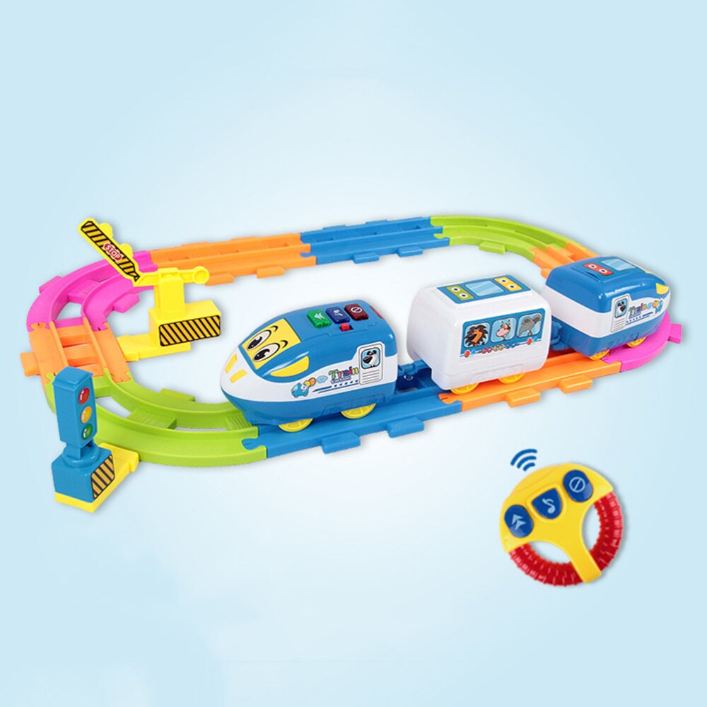1Pc Spoor Speelgoed Fun Elektrische Cartoon Afstandsbediening Trein Speelgoed Voor Kinderen Kids