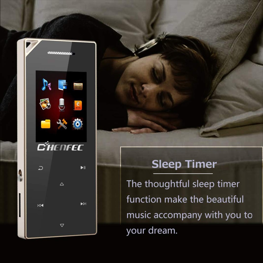 Metall  mp4- player bluetooth-material touch-taste eingebauten lautsprecher mit fm-radio und voice-recorder-unterstützung 64gb micro-sd-karte