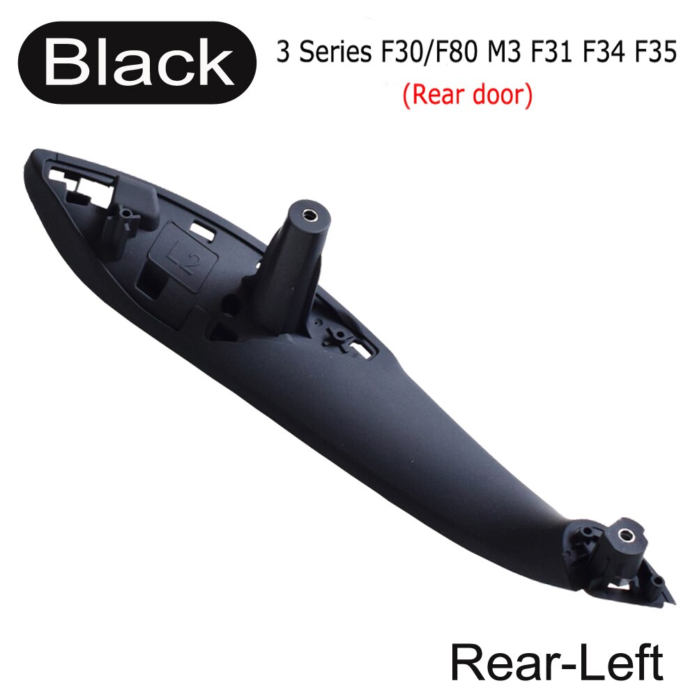 Wewnętrzny uchwyt klamki samochodu osłona wykończeniowa robić naciągania dla BMW F30 F31 F32 F33 F34 F35 F36 F80 lewego prawego wewnętrzny płyta czarny beżowy z włókna węglowego: tylny-lewo-czarny