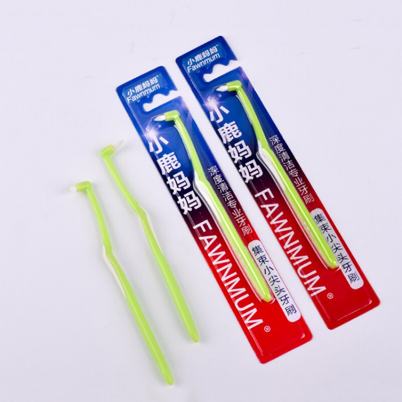 Push-Pull Orthodontic Interdental Brush Soft Bristle Teeth Whitening Dental Cleaning Plastic ToothPick Small Cusp Toothbrush