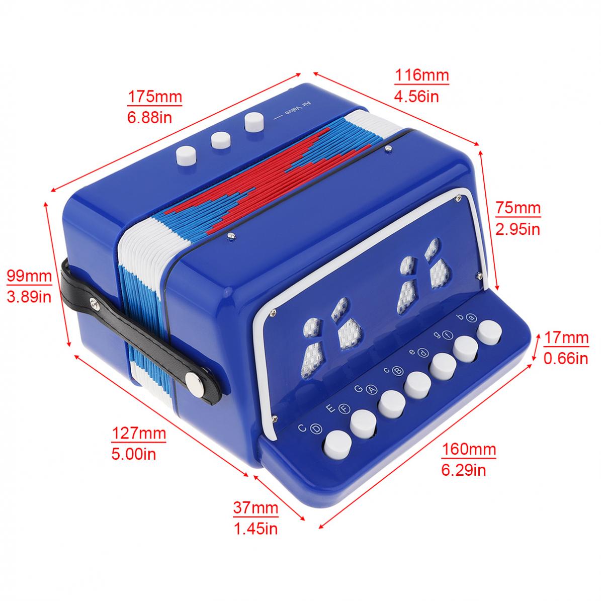 Accordion Mini Kids Accordion 7 Key 2 Bass Educational Children Beginner Music Instrument