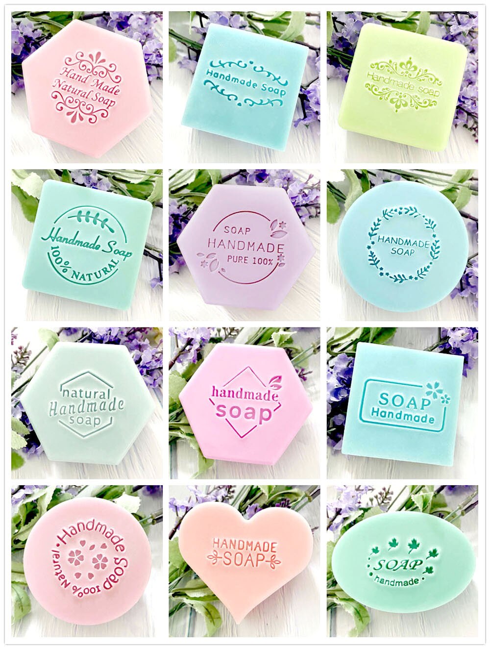 Plants HANDMADE SOAP Series Soap Stamp For Soap Making Stamp DIY Handmade Crafts Transparent Resin Seal