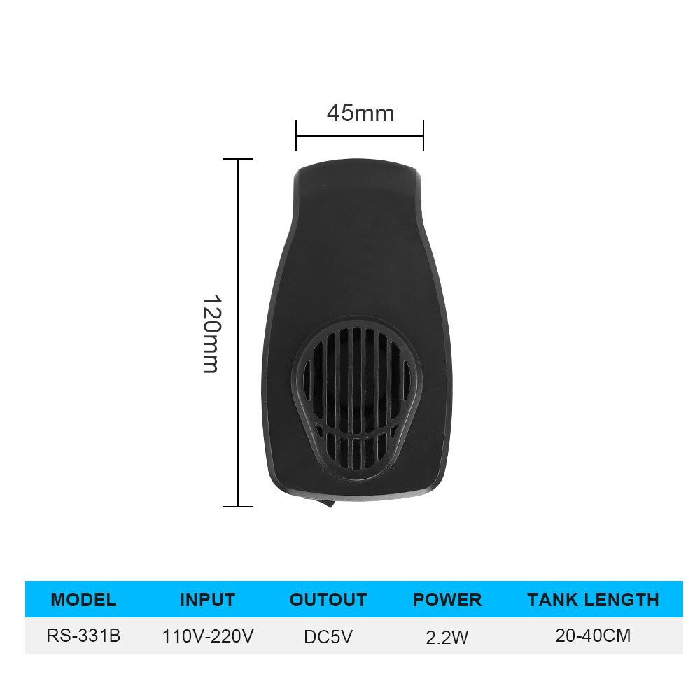 Aquarium Coldwind Cooling Ventilator Laag Geluidsniveau Hangen Op Water Plant Koeler Temperatuurregeling Marine Aquarium Koraalrif: 2.2W-Black / EU Plug