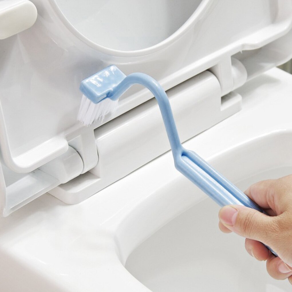 S Shape Toilet Cleaning Brush Portable wc Scrubber Curved Clean Side Bending Handle Corner Brush Cleaner Tool