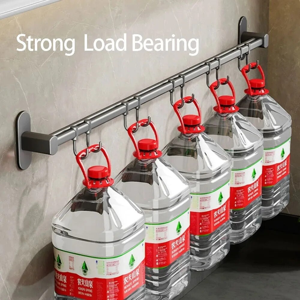 Ganchos organizadores de cocina, colgadores de pared, estante para utensilios de cocina, soporte para cuchillos, tabla de cortar, tapa de cuchara, accesorios de almacenamiento sin taladro