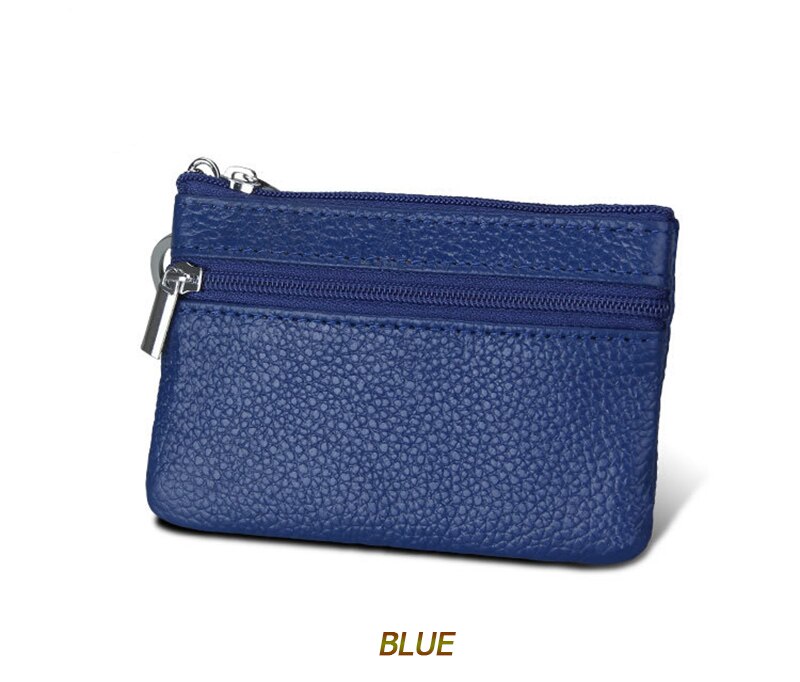 DOLOVE Brand Split Leather Women Wallets Mini Purse Lady Small Leather Wallet with Coin Pocket D-7508: Blue