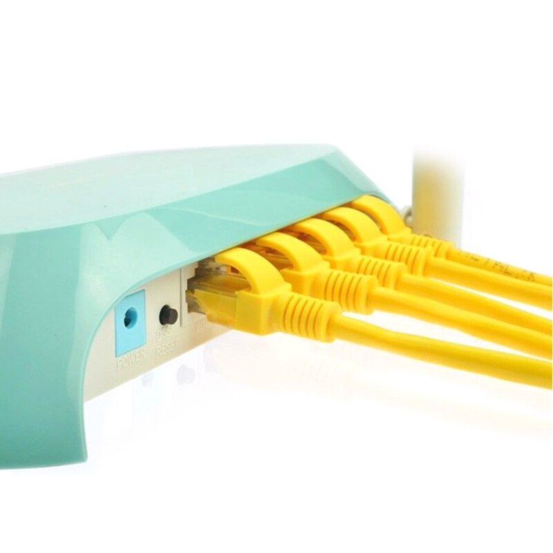 RJ45 CAT5 Ethernet Lan Network Cable Adapter For Computer Modem Anti-interference Yellow Extension Cord RJ45 connector