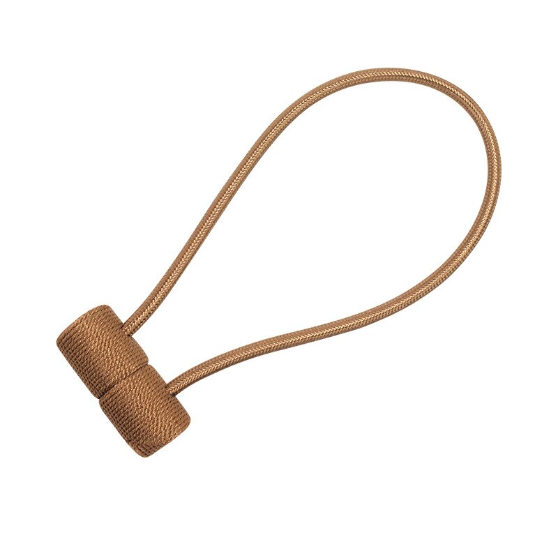 1Pc Curtain Tieback Headset Style Magnetic Curtain Holder Holdbacks Buckle Clips Curtain Rod Home Decoration room accessories: Light Brown