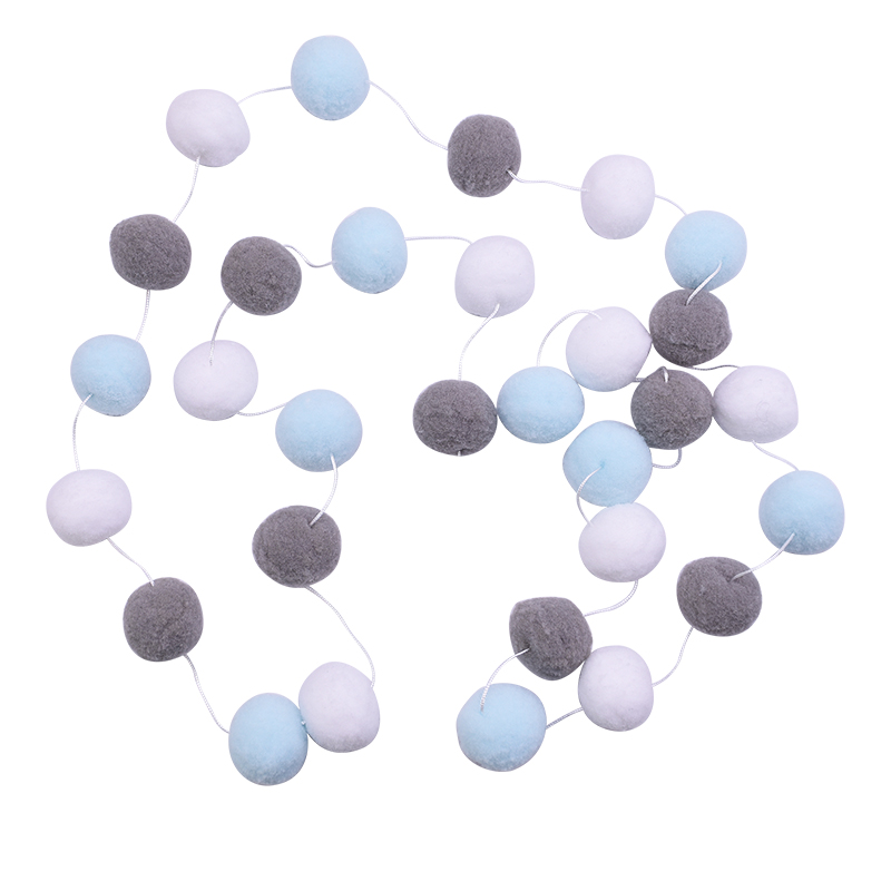 Guirlande murale avec pompon de 3cm 2.5M, décoration murale de 3cm, suspendue de Style nordique, pour chambre de bébé ou chambre d'enfant, pour la maison, de mariage: B08