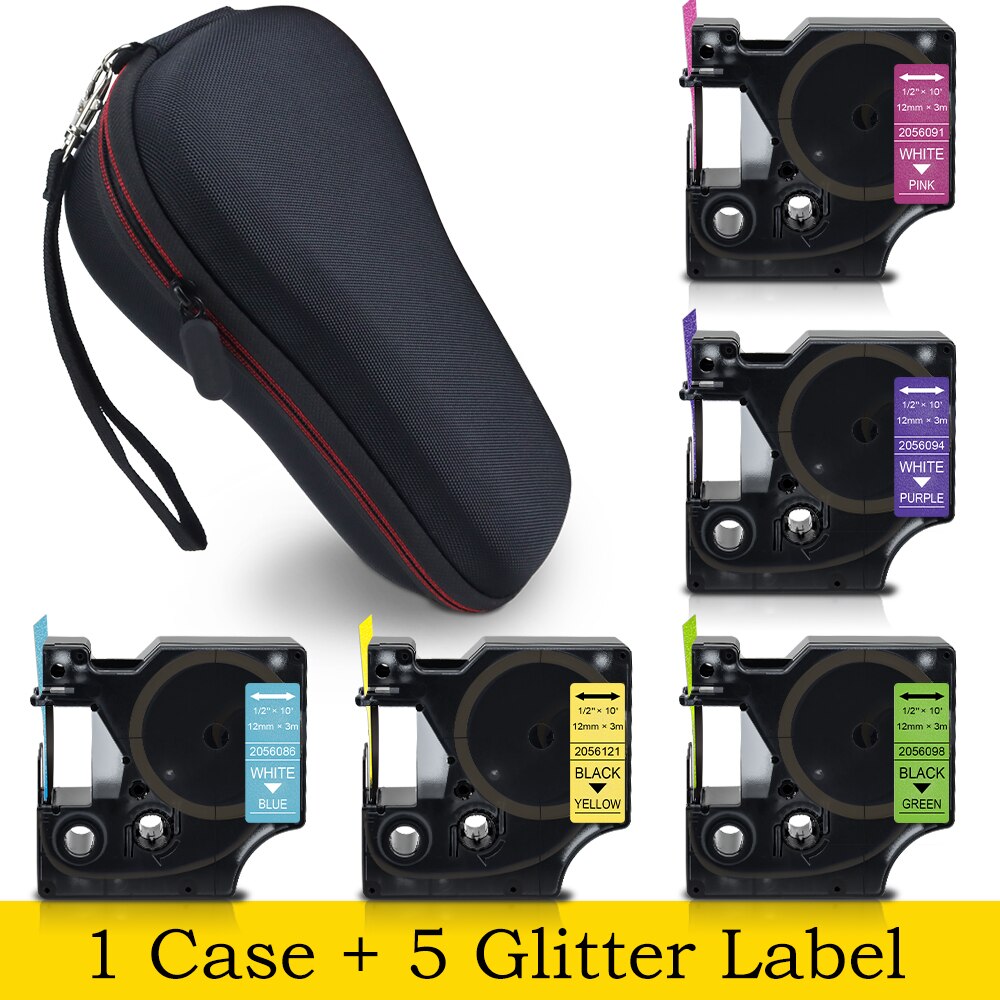 Hard Case Voor Dymo Labelmanager 160 280 Colorpop Label Printer Eva Doos Dragen Beschermende Case Tas Voor Dymo D1 45013 label Tape: 1 Case 5 Glitter 1