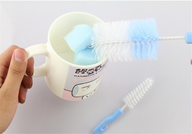 Baby Tepel Melk Borstel Fles Cup 360 Graden Spons Cleaner + Fopspeen Borstel 2 Stuks Spons Cup Borstel Kit voor Kids