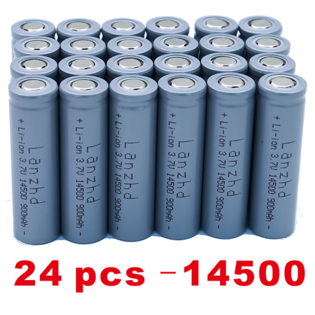 1-24 szt. 14500 900mAh 3.7V litowo-jonowe akumulatory ogniwo litowe do latarki Led latarka z myszą