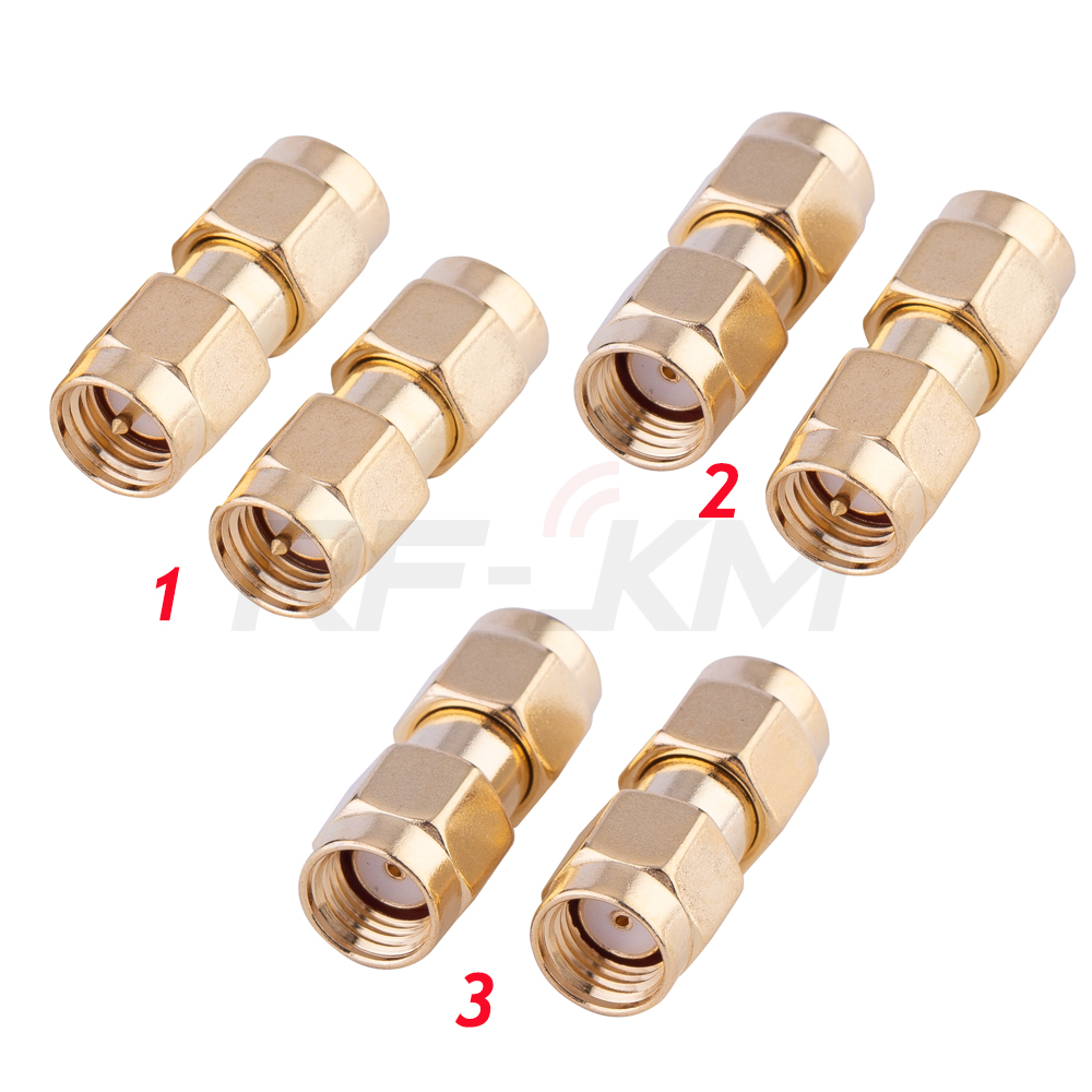 1Pcs Connector Adapter Rp Sma Stekker Naar Sma Stekker Rf Coaxiale Converter Straight