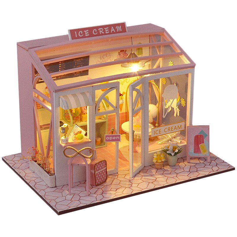 Dollhouse Miniature DIY Doll House With Wooden House Furniture Toys For Children Z009: TD33