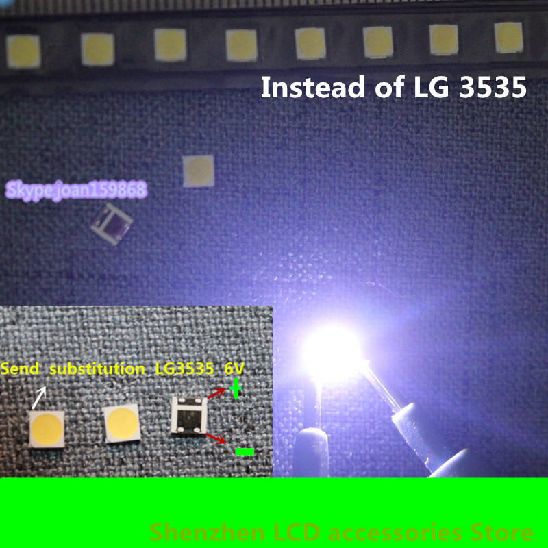 FOR LG LED tv backlight 2835 3030 3535 3V 6V 1W 3W kit electronique led for lcd tv repair Cool cold white: 3535  6v  500PCS