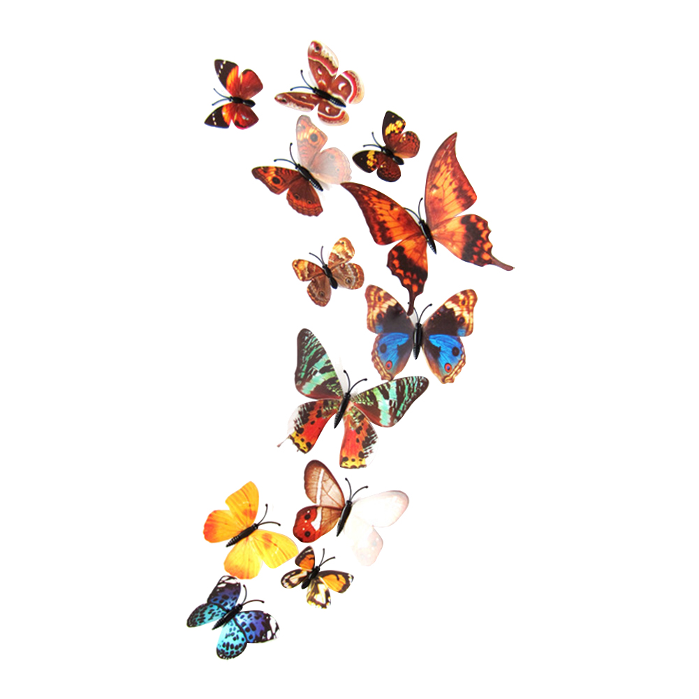 12pcs/ Set 3D Three-Dimensional Pvc Simulation Butterfly Home Decoration Wall Stickers Refrigerator Stickers: 5C