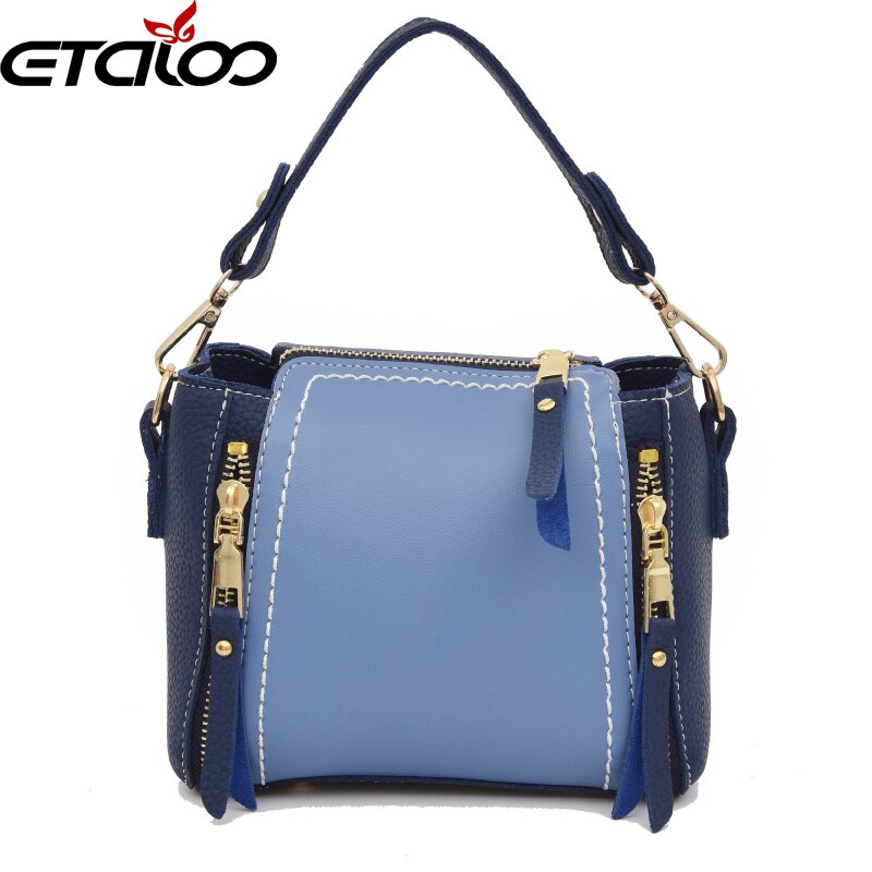 Dames handtassen dames handtas trend hit kleur handtas pu eenvoudige schoudertas diagonaal: Blauw