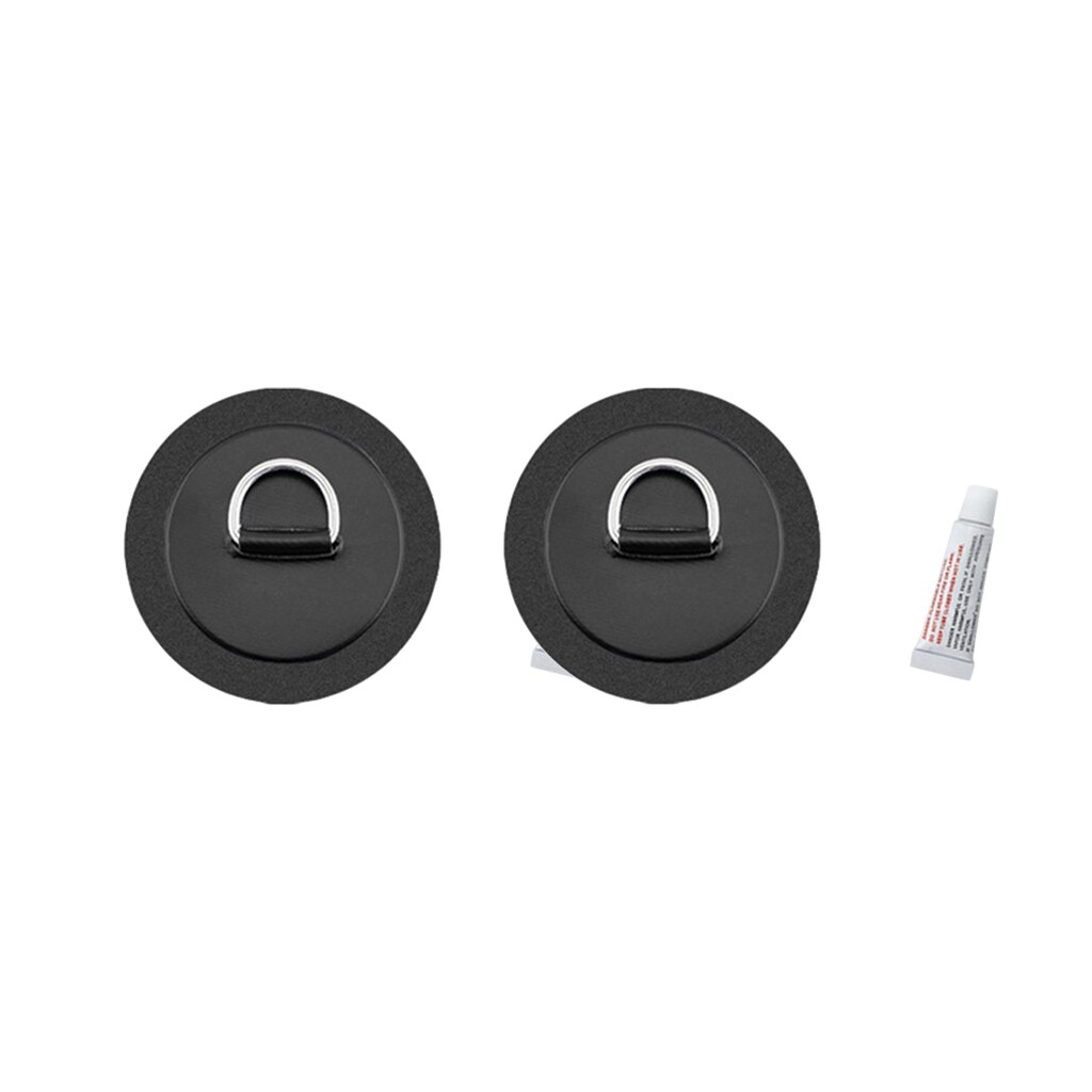 2 Stuks 4.3 Inch Rvs D- Pad/Patch Past Pvc Boot Kayak Kano: Black