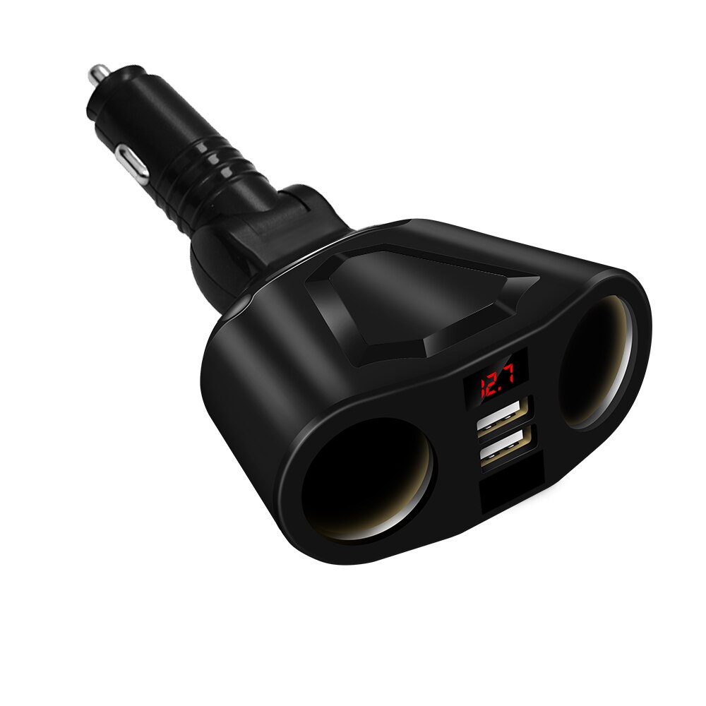 Intelligent Car Charger Chip Rotatable Adjustment Dual USB Low Power for Automobile Data Recorder Car Refrigerator: Default Title
