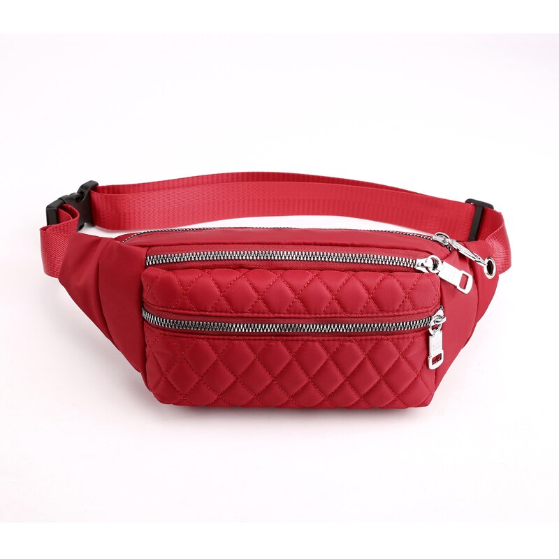 Vento Marea Travel Waist Pack For Women Casual Nylon Waterproof Chest Handbag Belt Shoulder Bag Large Capacity Sport Purses: RED WOMEN BELT BAG