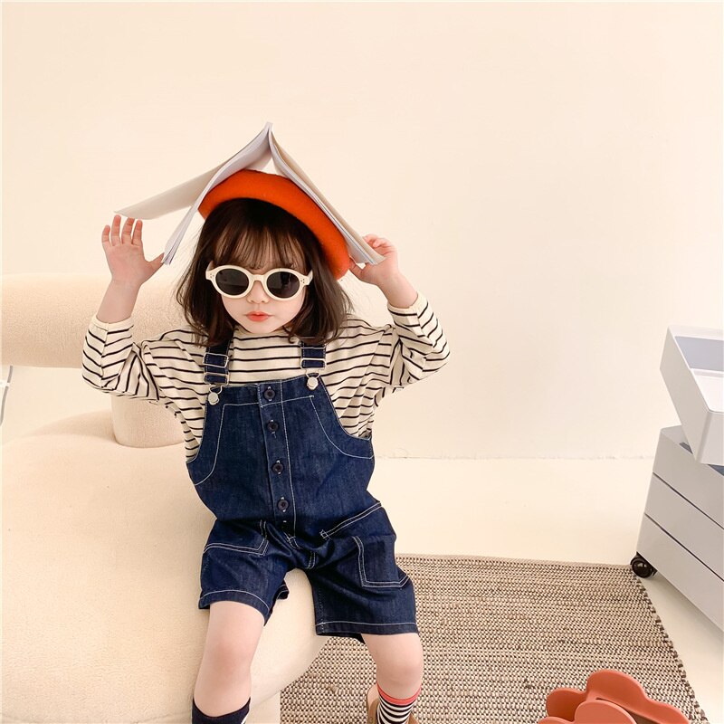 Frühling Sommer freundlicher Mädchen Übergroßen Overall kurze Hose Jungen Dünne verlieren Denim-Hosenträger Schlauch Baby Mädchen