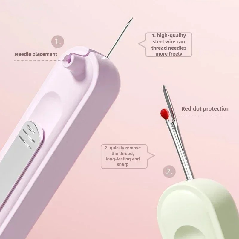 2 in 1 Needle Threader with Seam Ripper Tool for Sewing Crafting Cross Stitch Handmade Embroidery and Quilting Accessories