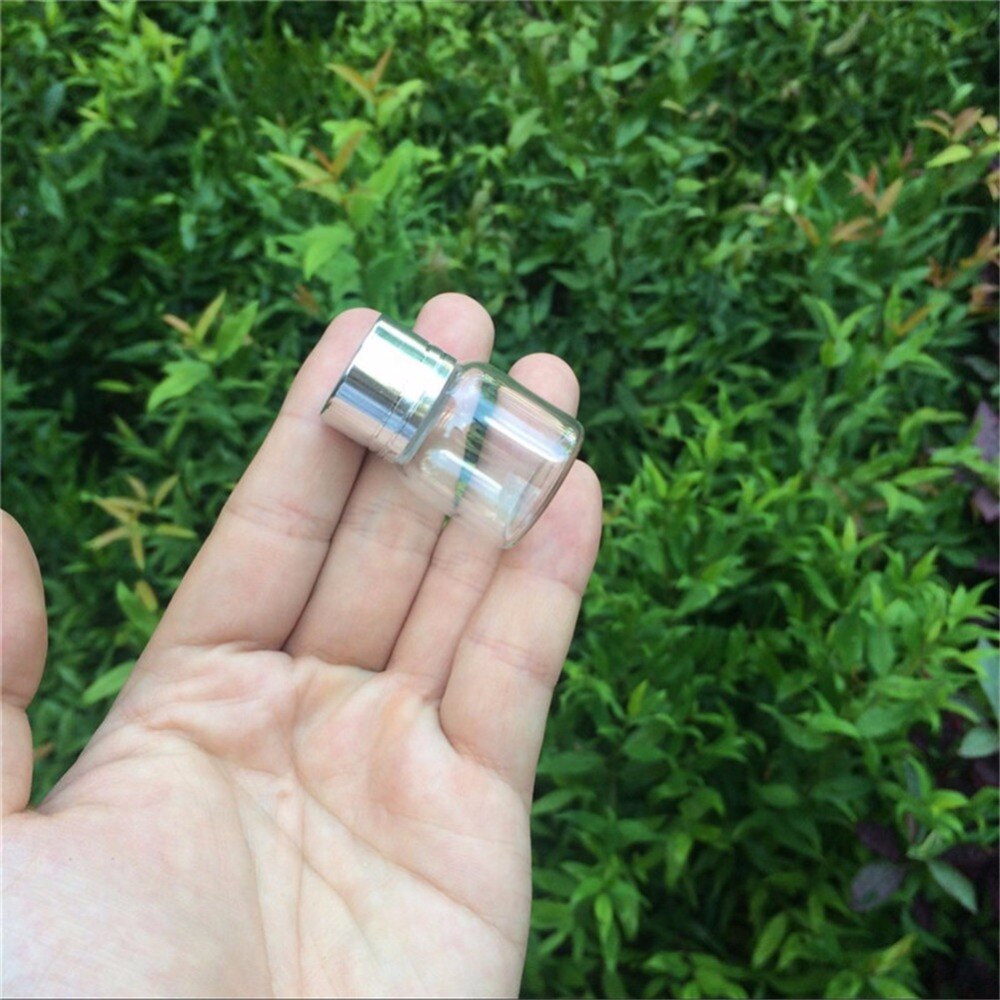 12 stuks 8ml 15ml 20ml 25ml mini glazen flesjes met zilveren draaideksel glazen flessen schroefdoppen glazen potten