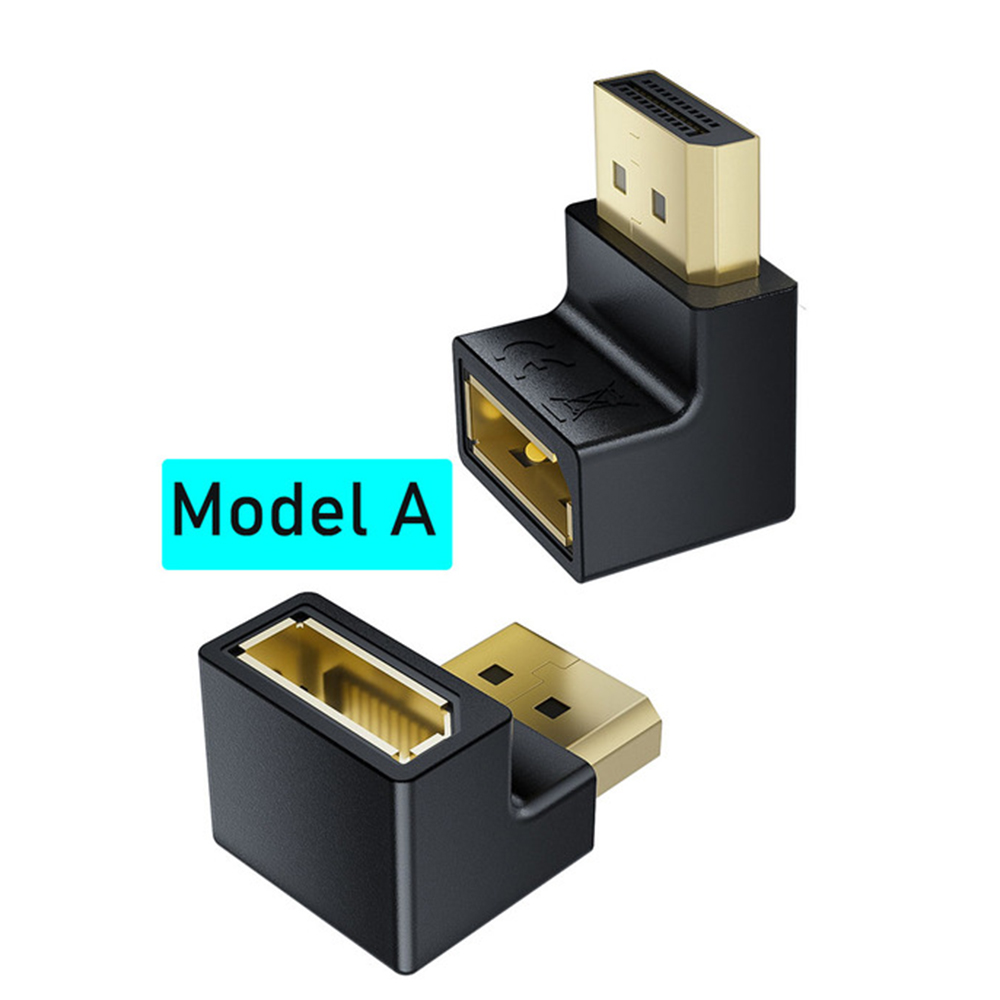 UP down Displayport adapter Right angled DP adapter 4k/60Hz 2K/144Hz pass through 90 degree Angle Displayport 1.2 converter: black