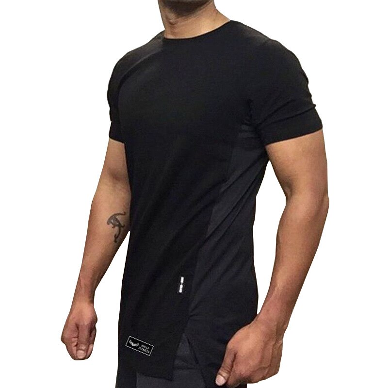 Sport herre t-skjorte fitness løpe-t-skjorter sportsklær gym treningsskjorter crossfit bodybuilding trening kortermet t-skjorte