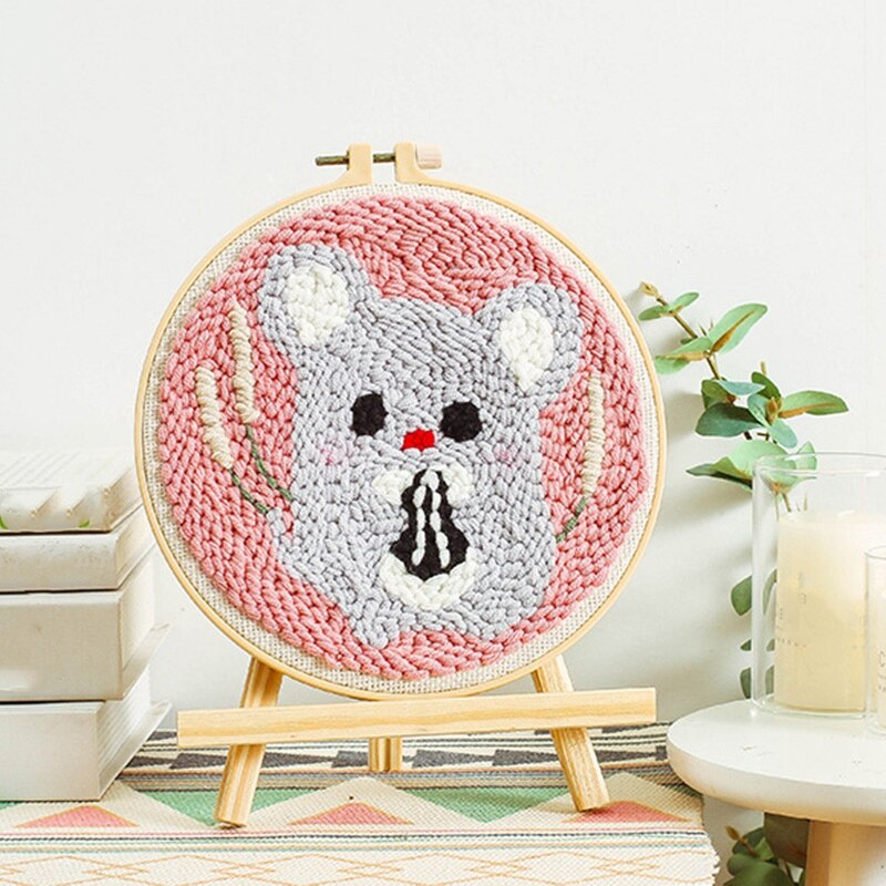 Diy Wol Borduurpakketten Kleine Muis Patronen Borduurpakketten Punch Naald Borduren Handwerken Sets