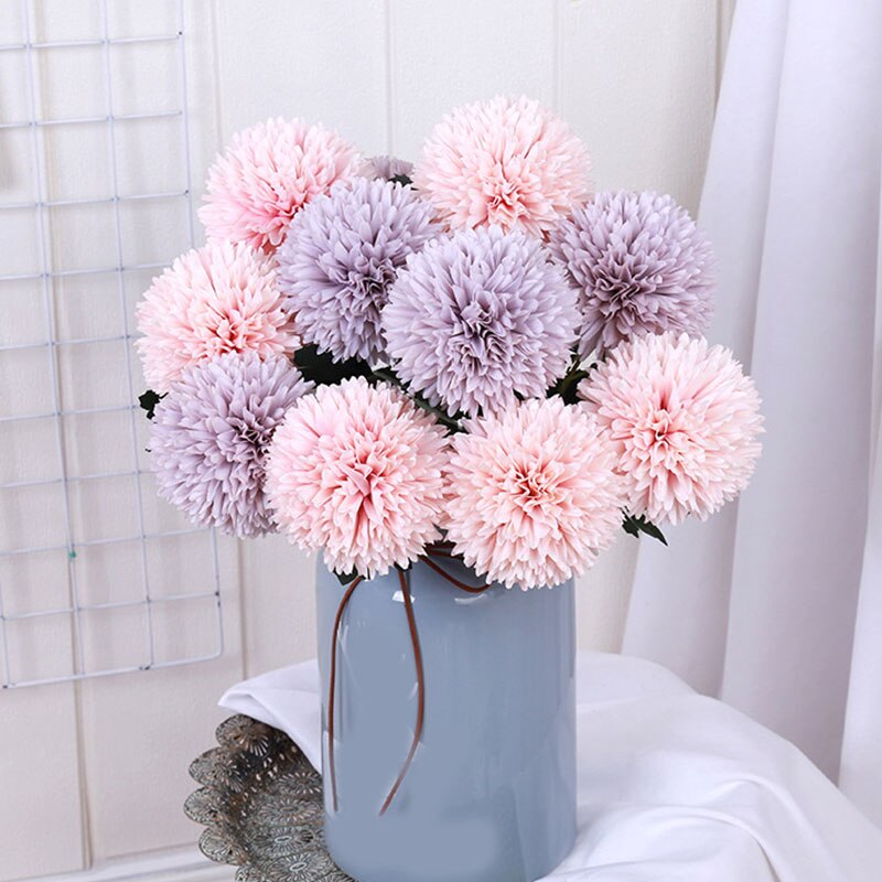 1PC Simulation Hydrangea Colorful Artificial Dandelion Flower Ball Artificial Flowers DIY Wedding Party Decor