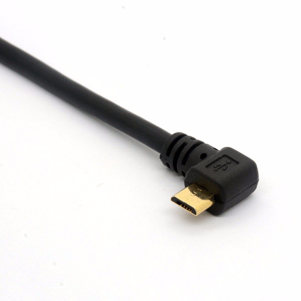 90 Degree USB 2.0 to Micro USB B Cable Angled Charging Extender Lead 15cm Left