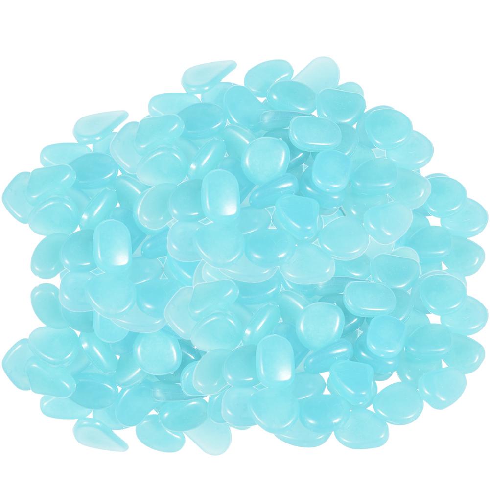 100/200Pcs Garden Pebbles Glow Stones Rocks for Walkways Garden Path Patio Lawn Garden Yard Decor Luminous stones: Dark Blue 100pcs