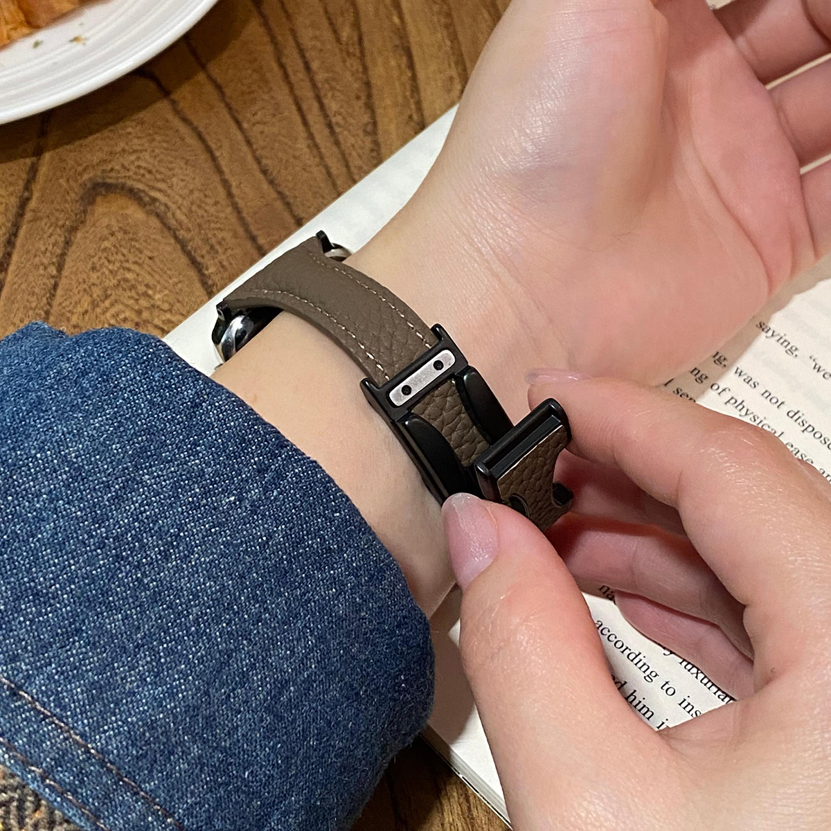 Læderrem til apple watch 10 9 8 46mm 42mm 41mm 44mm 45mm 40mm magnetisk urrem til kvinder, armbånd, iwatch 7 se 6 5 4