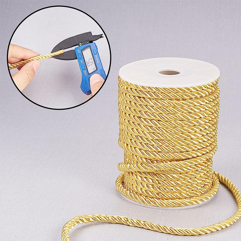 5mm 10m cabo torcido corda guarnição artesanato decorativo corda de náilon cordão artesanal para costura artesanato estofamento decoração de casa