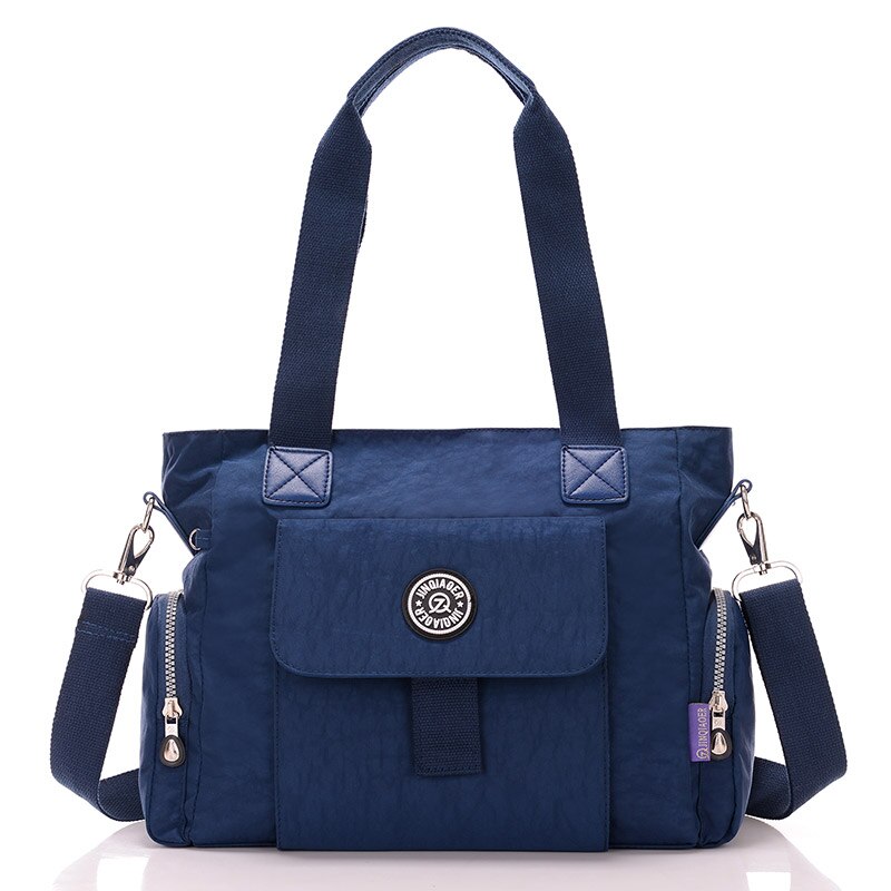 Casual Vrouwen Schouder Nylon Tas Waterdichte Reistas Handtas Shopper Dames Crossbody Tas Luier Messenger Zakken Zakken W694: dark blue